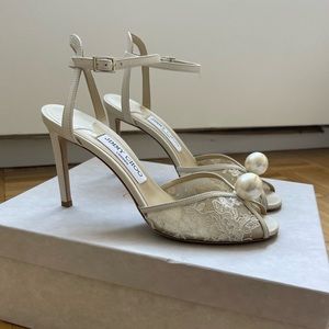 Jimmy Choo White Lace Bridal Shoe